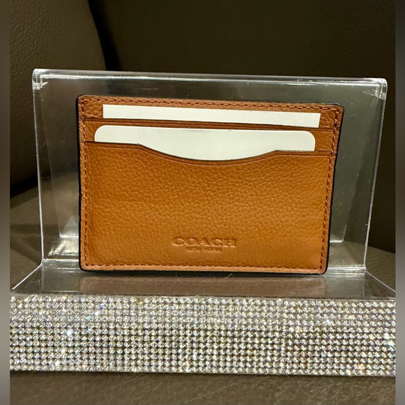 Coach Accessories - Coach Tan Pebbled Leather Card Holder